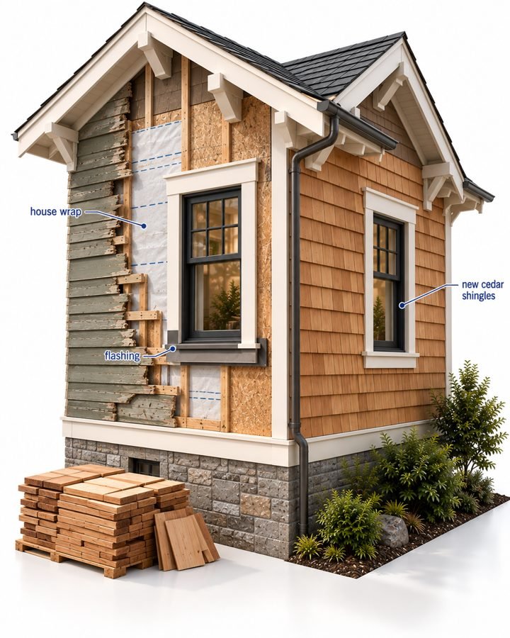 Siding, 3D model of the work